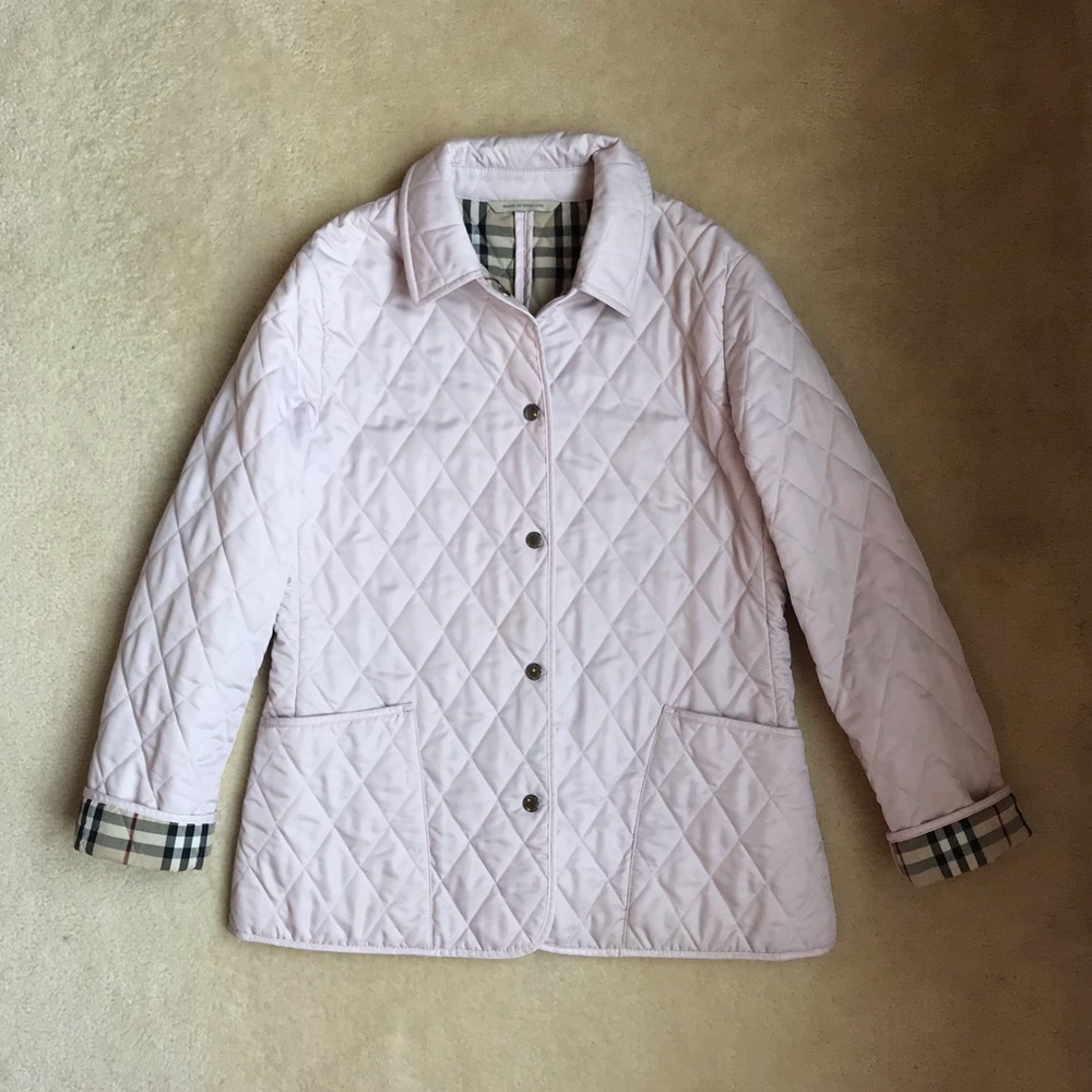 Burberry light pink quilted jacket